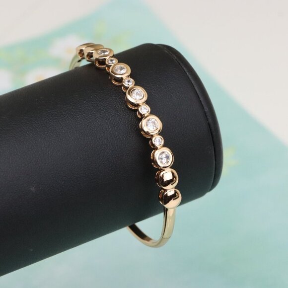 Elegant Rose Gold Bangle with Crystal Accents for Chic Style, XPBL0520 - Picture 7 of 12